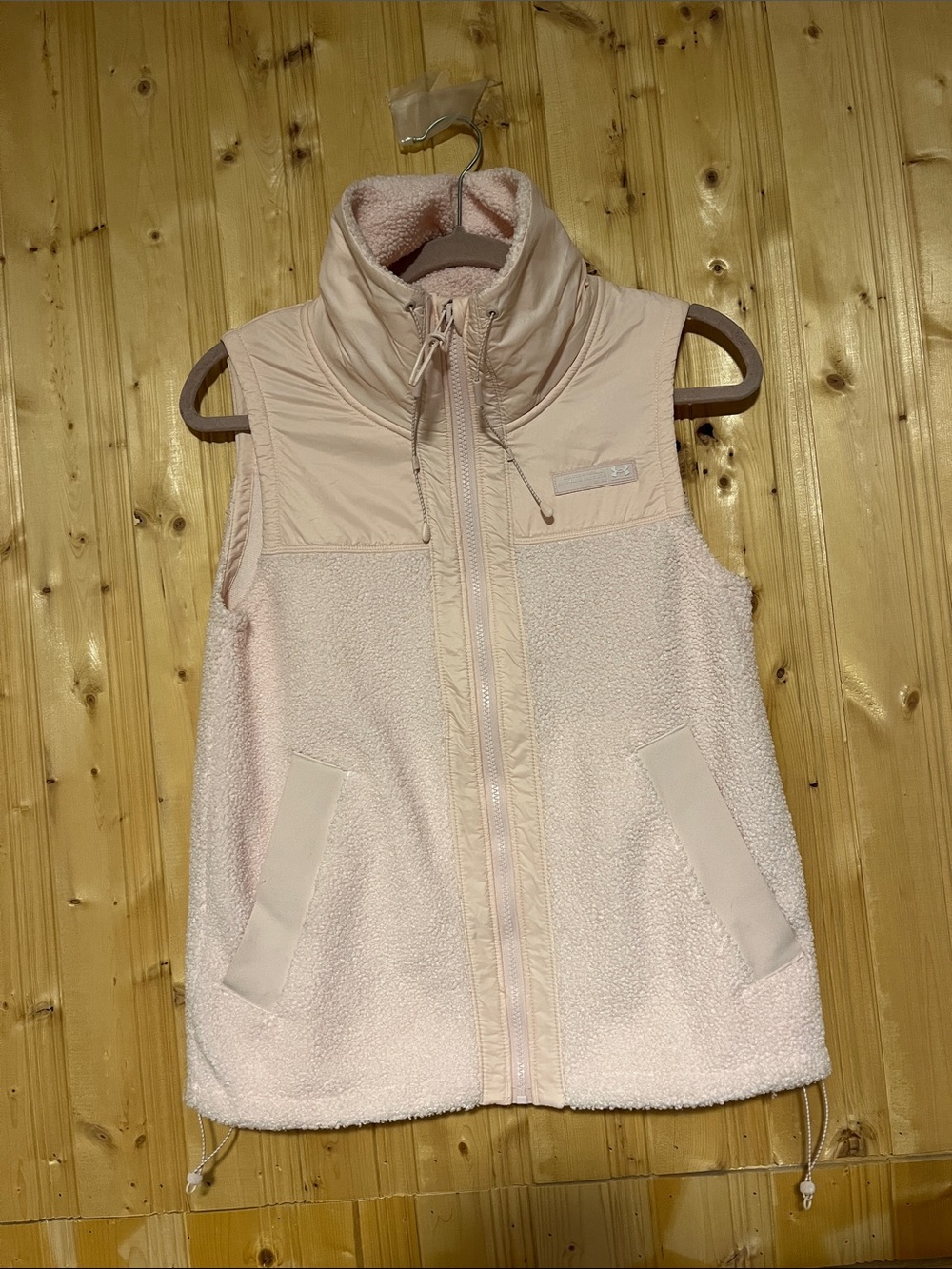 Light pink Under Armour Light Pink Sherpa Zip Vest